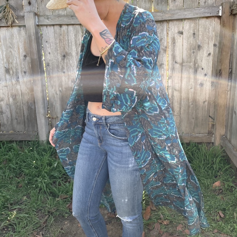 Colorful blue kimono